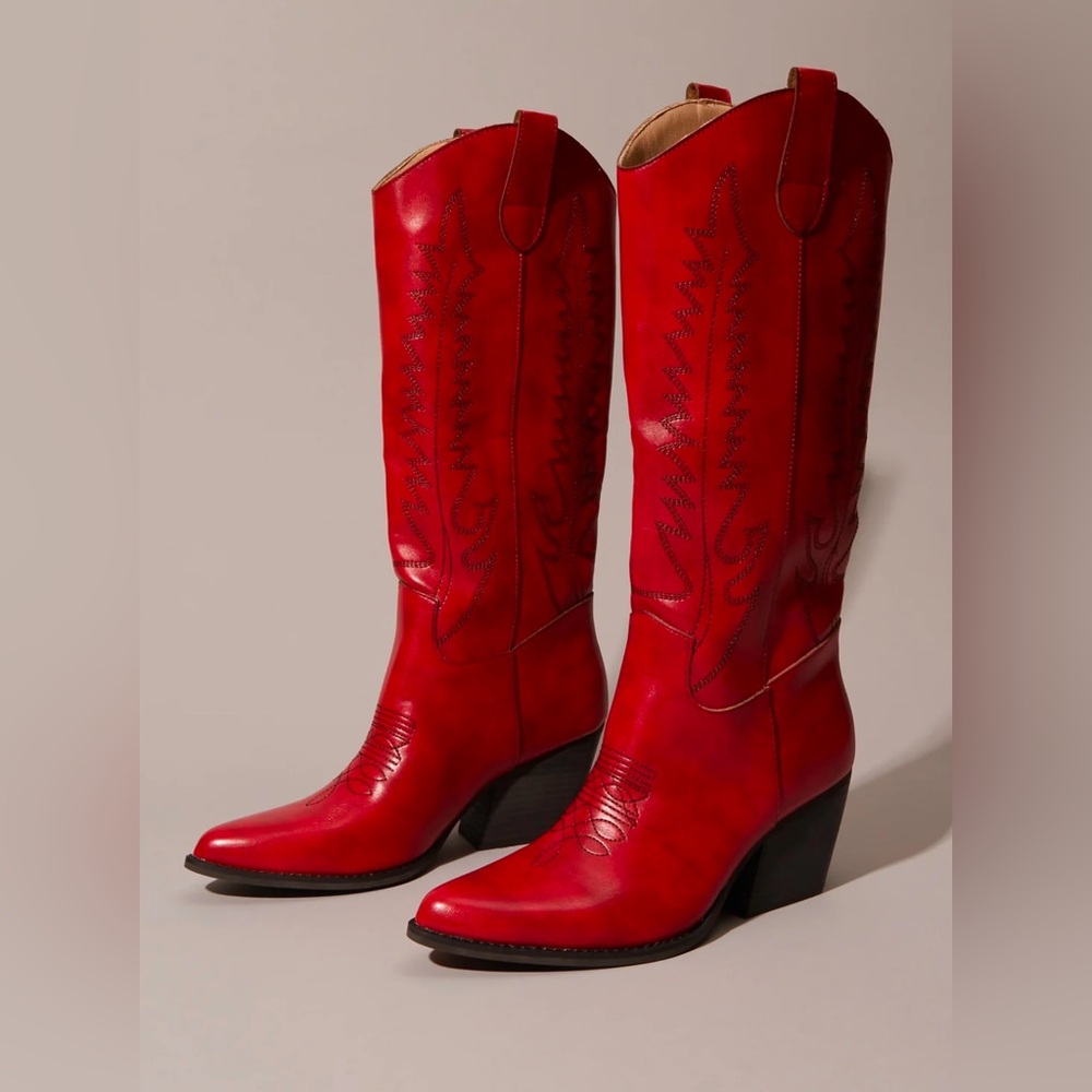 Rustic Red Heeled Boots